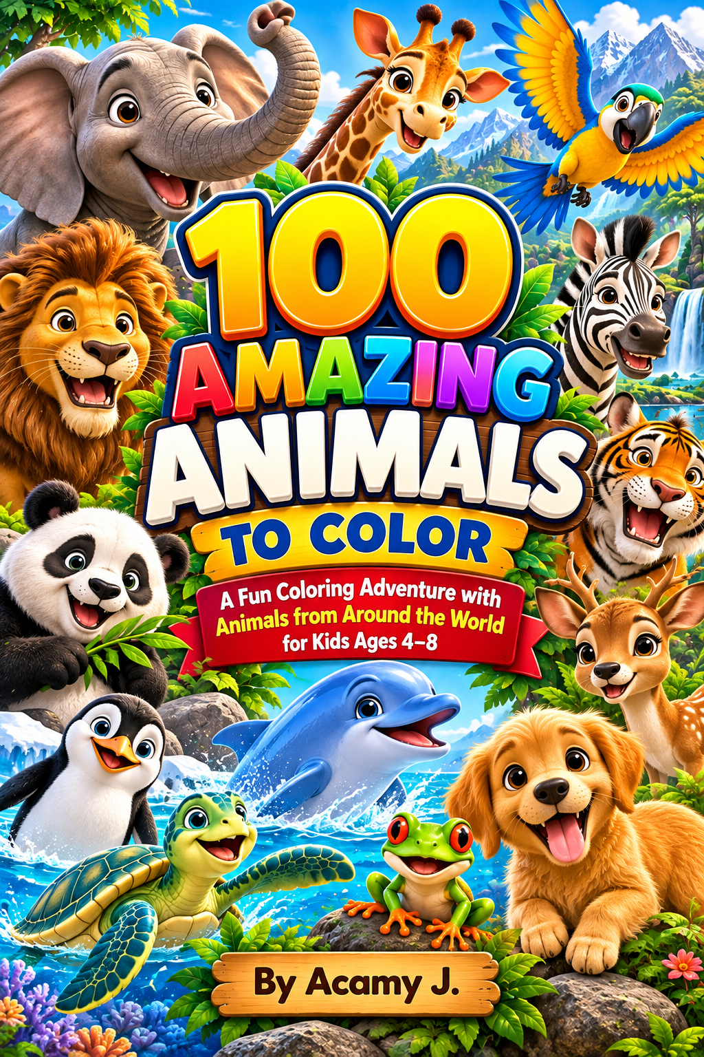 100 amazing animals to color